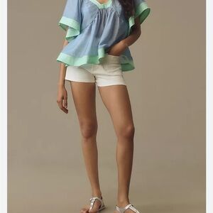 Anthropologie Colorblock Babydoll Top